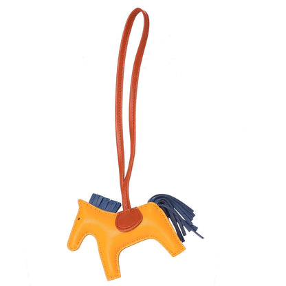 Hermes Milo Lambskin Grigri Rodeo Horse Bag Charm PM Jaune D'Or Bleu Agate Cornaline 1 of 4