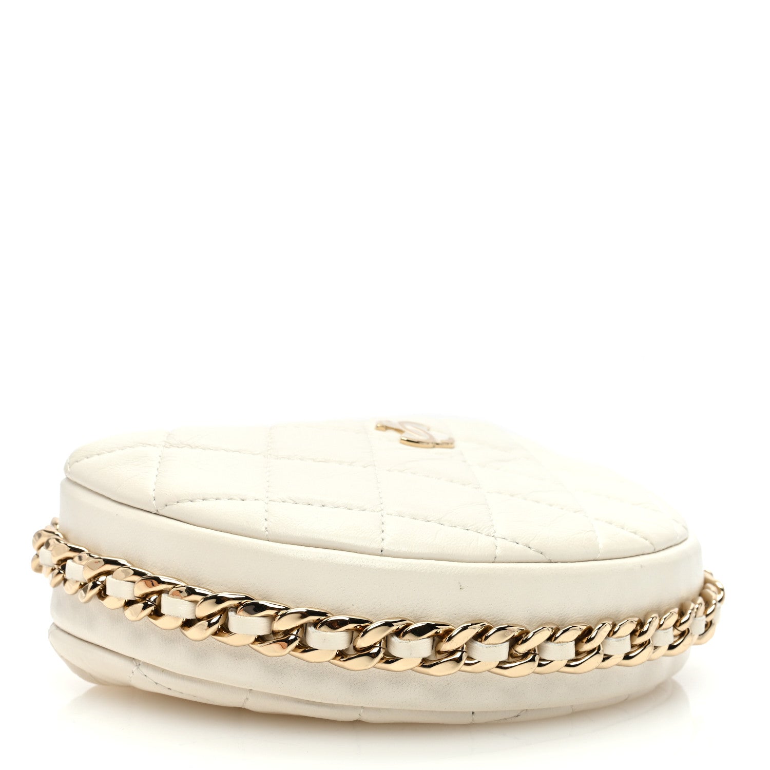 Chanel Lambskin Quilted Chain Around Pouch White 5 of 13