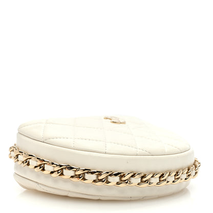 Chanel Lambskin Quilted Chain Around Pouch White 5 of 13