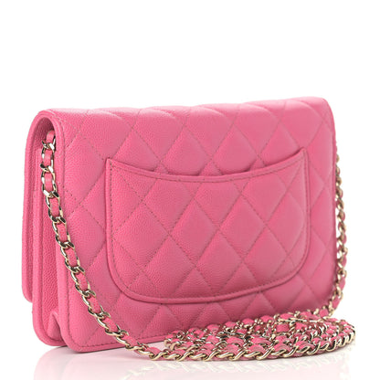 Chanel Caviar Quilted Wallet on Chain WOC Pink 3 of 11