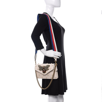 Gucci Nappa Pearl Studded Mini Queen Margaret Broadway Shoulder Bag Mystic White 3 of 10