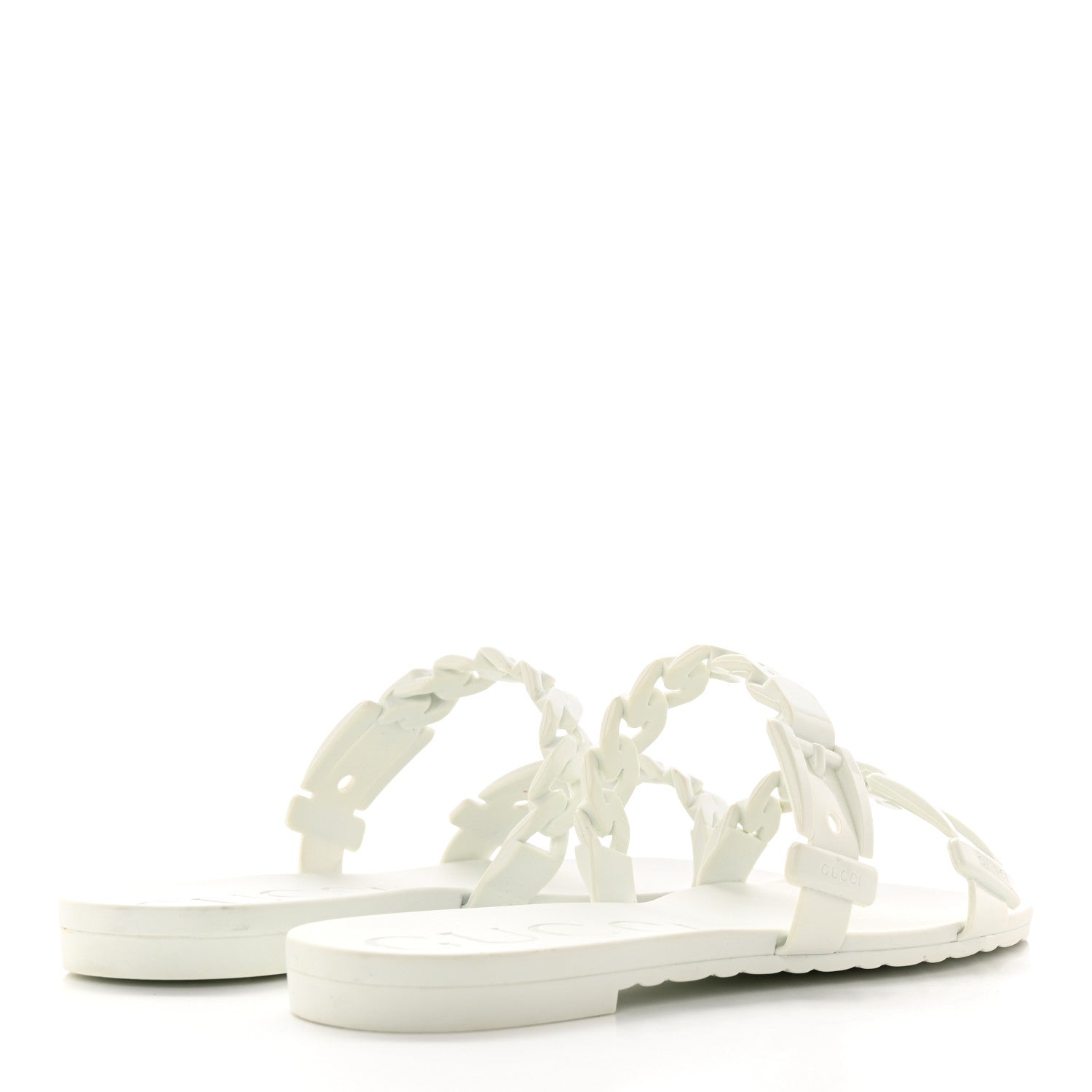 Gucci Rubber Womens Slide Sandals 37 White 4 of 15