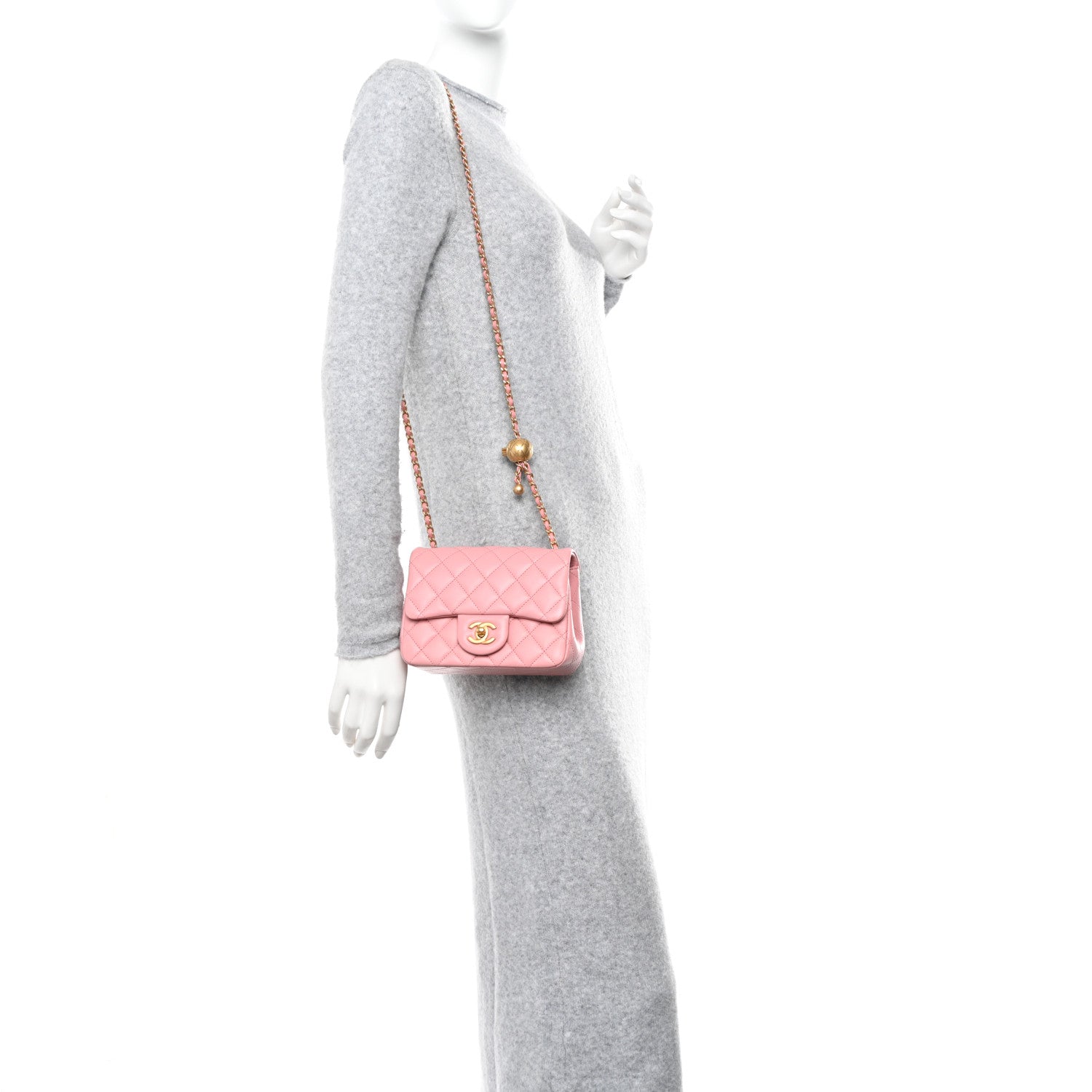 Chanel Lambskin Quilted Mini Pearl Crush Flap Pink 2 of 11
