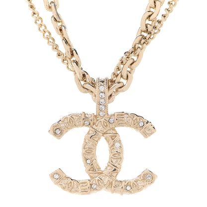 Chanel Crystal CC Multi Strand Chain Necklace Gold 4 of 6