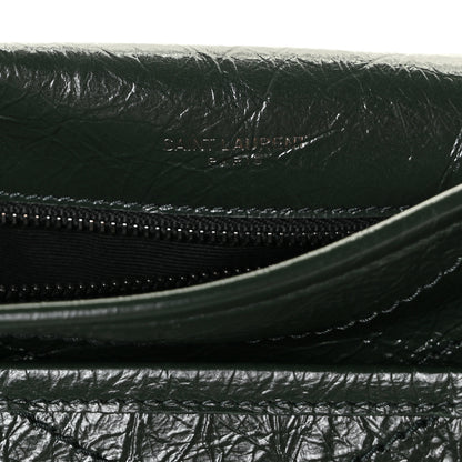 Saint Laurent Crinkled Calfskin Matelasse Monogram Medium Niki Chain Satchel Dark Green 6 of 11