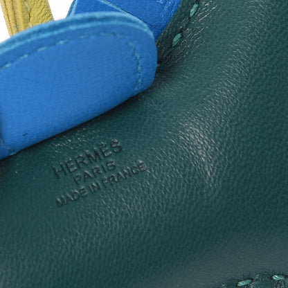 Hermes Milo Lambskin Grigri Rodeo Horse Bag Charm PM Malachite Bleu Zanzibar Lime 3 of 4