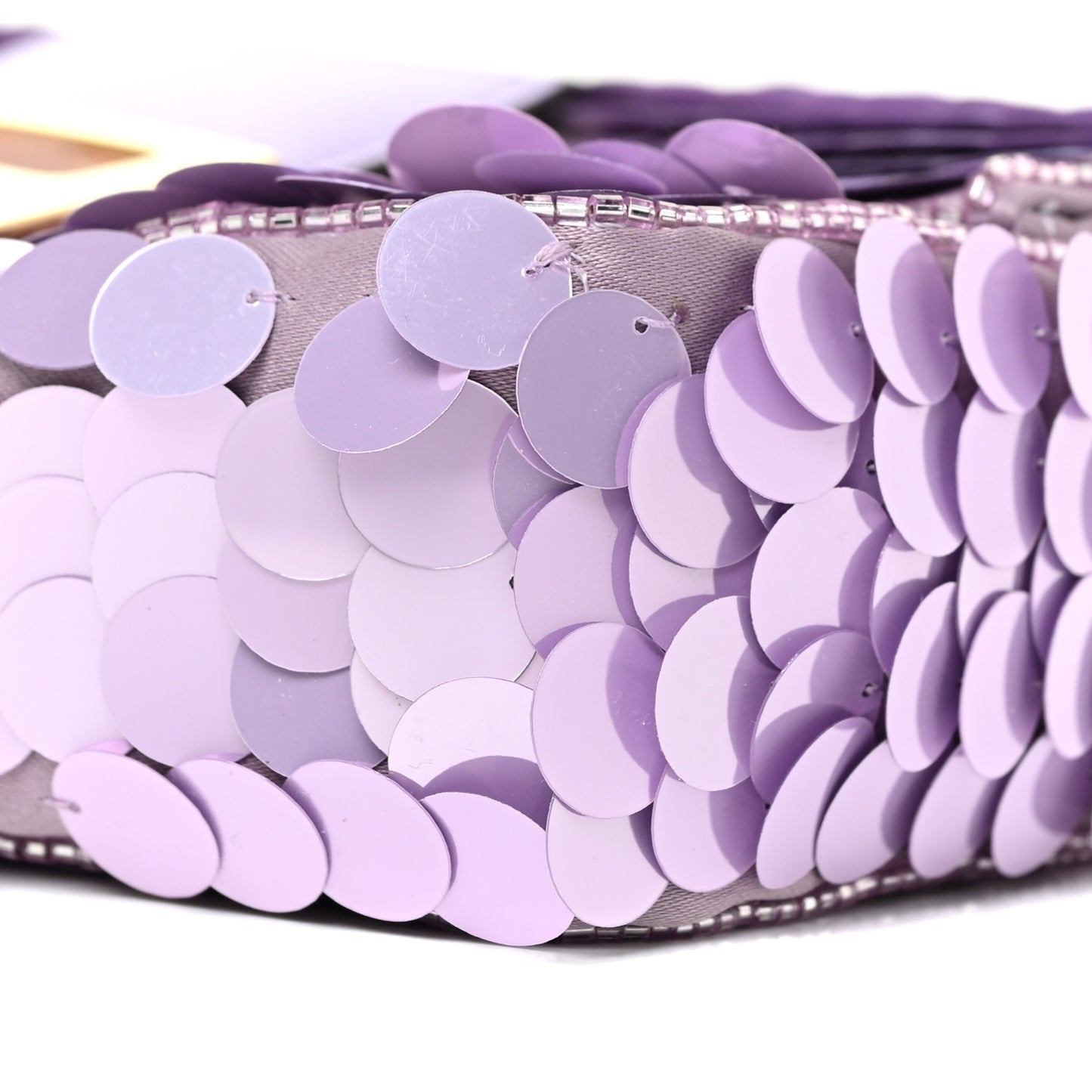 Satin Sequin Paillettes Shiny Nappa Mini Baguette 1997 Lilla