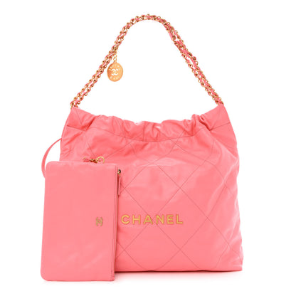 Chanel Shiny Calfskin Quilted Chanel 22 Pink 1 of 12