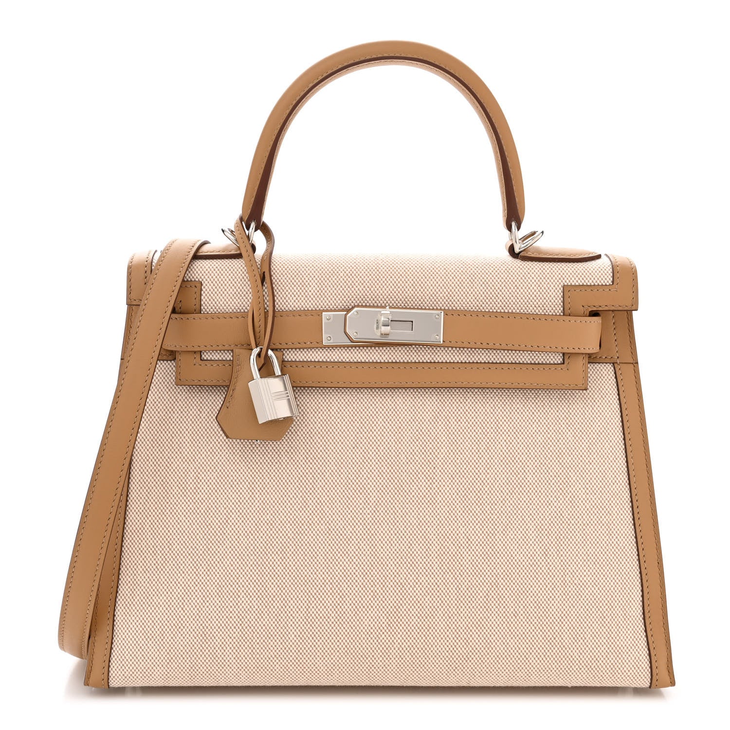 Hermes Toile H Swift Kelly Sellier 28 Ecru Biscuit 1 of 11