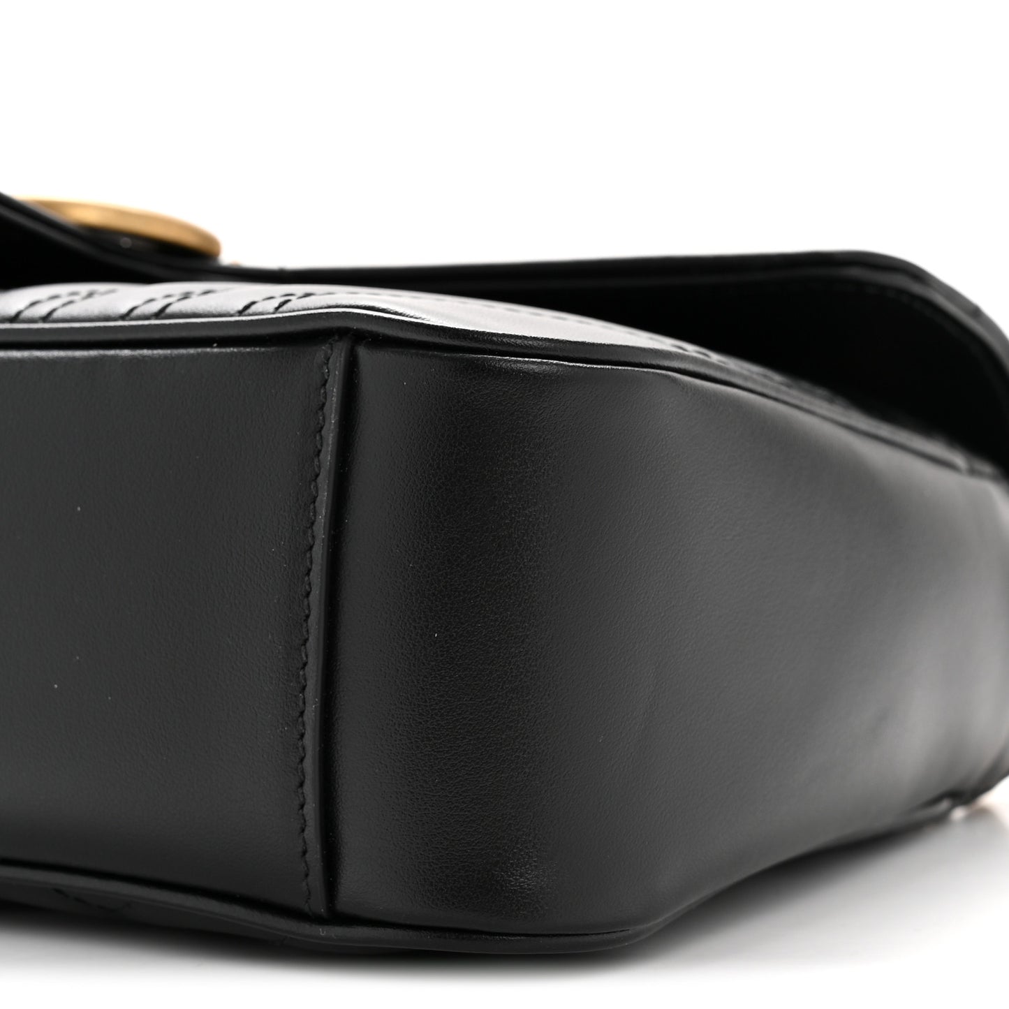 Calfskin Matelasse Small GG Marmont Shoulder Bag Black
