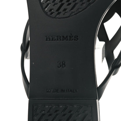 Hermes Rubber Womens Egerie Sandals 38 Black 6 of 8