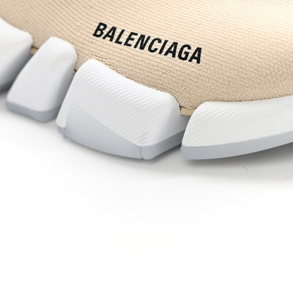 Balenciaga Technical 3D Recycled Knit Bi-Color Womens Speed 2.0 Transparent Sole Sneakers 36 Light Beige White 11 of 11