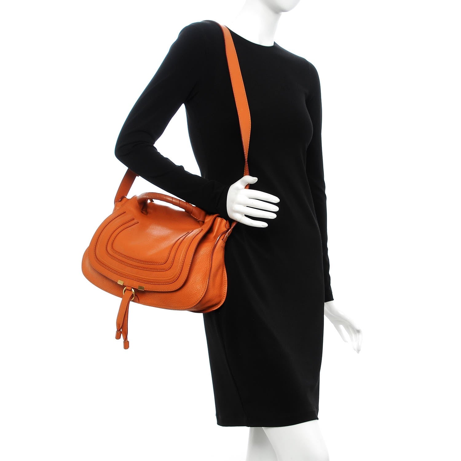 Chloe Calfskin Medium Marcie Top Handle Bag Indian Summer 3 of 11