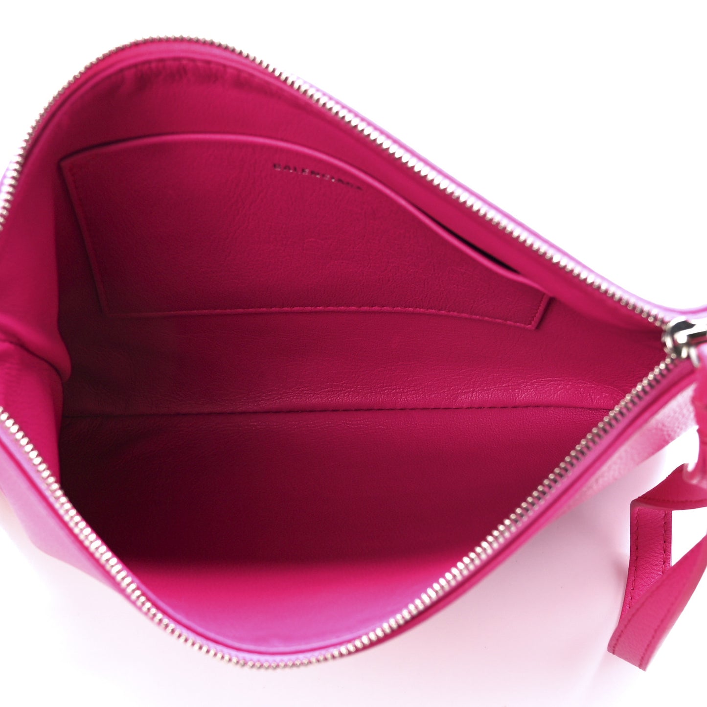 Calfskin Logo Zip Pouch Pink