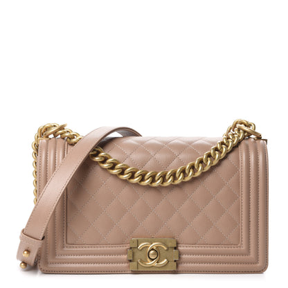 Chanel Caviar Quilted Medium Boy Flap Beige 1 of 12