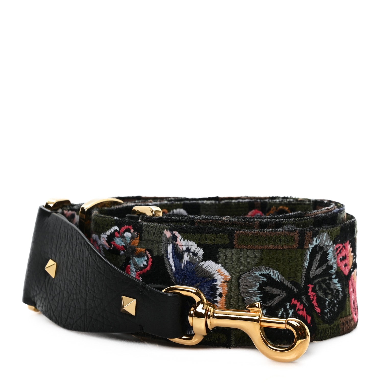 Valentino Garavani Canvas Camubutterfly Rockstud Guitar Strap Multicolor 1 of 4