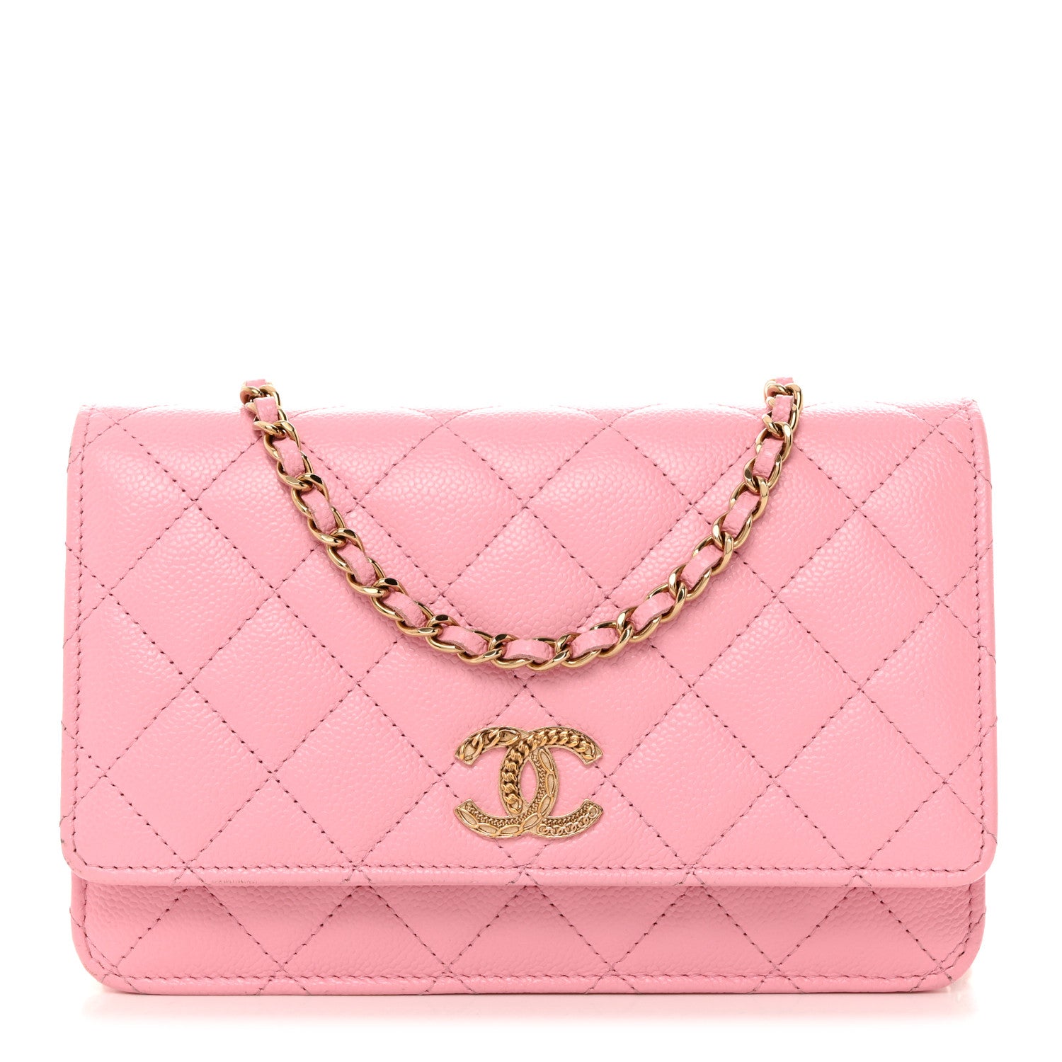Chanel Caviar Quilted Multi Chain Wallet On Chain WOC Light Pink 1 of 11