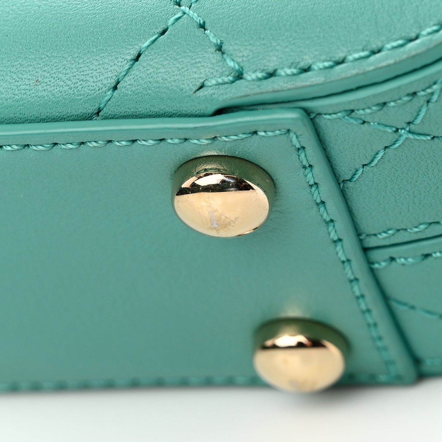 Calfskin Stitched Small Covered CC Flap Bag Green