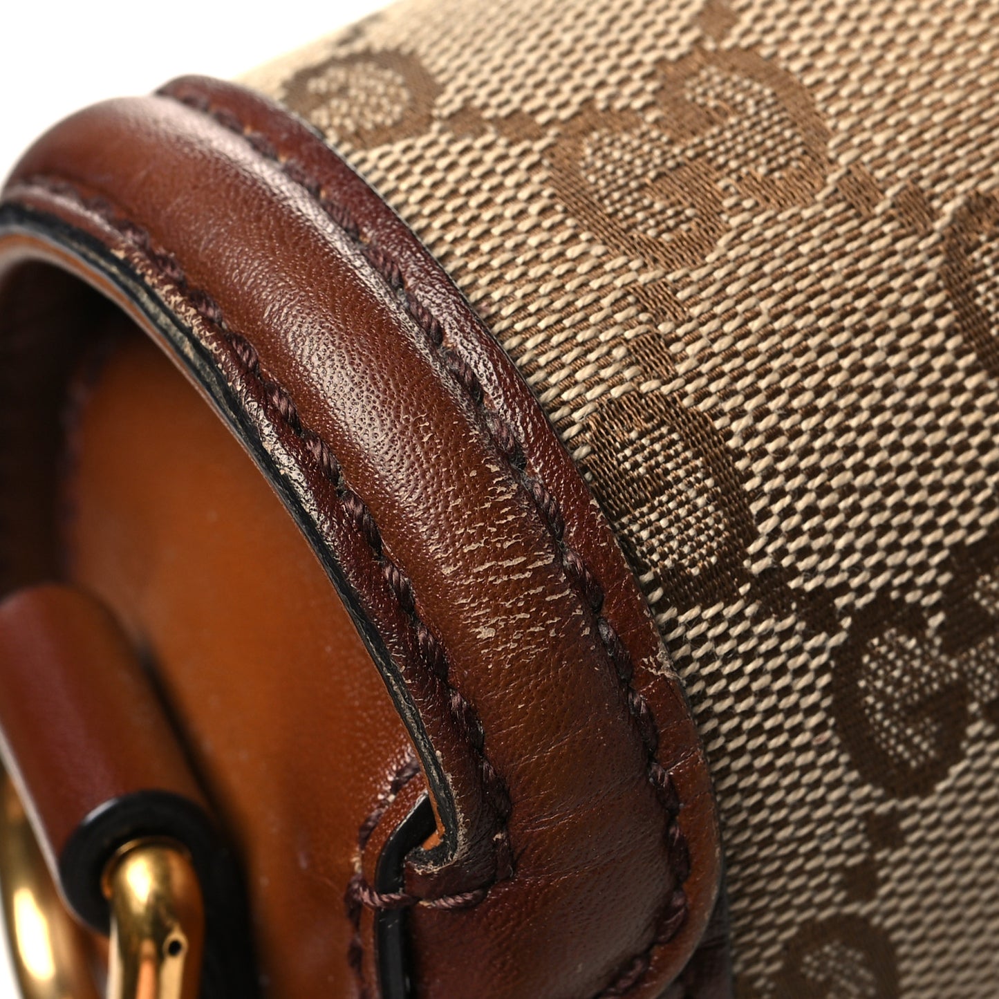 Monogram Medium Lady Web Shoulder Bag Beige Cuir