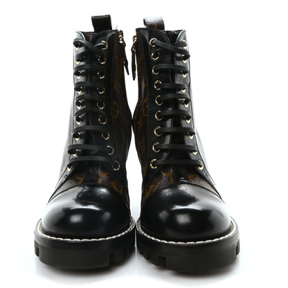 Louis Vuitton Patent Calfskin Monogram Star Trail Ankle Boots 36.5 Black 3 of 7