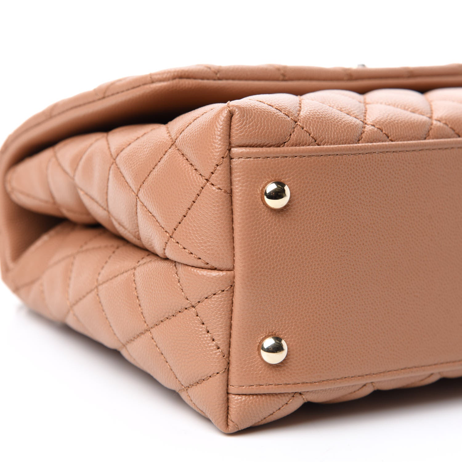 Chanel Caviar Quilted Lizard Embossed Small Coco Handle Flap Brown 6 of 11