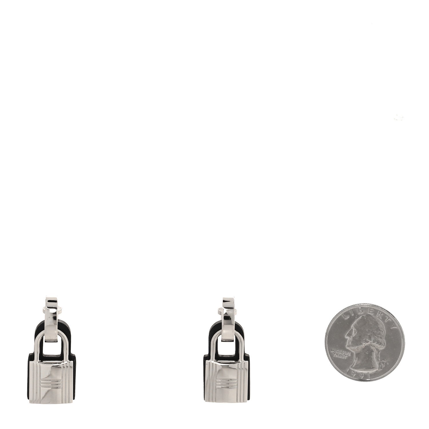 Hermes Palladium Swift O'Kelly Earrings Black 2 of 7