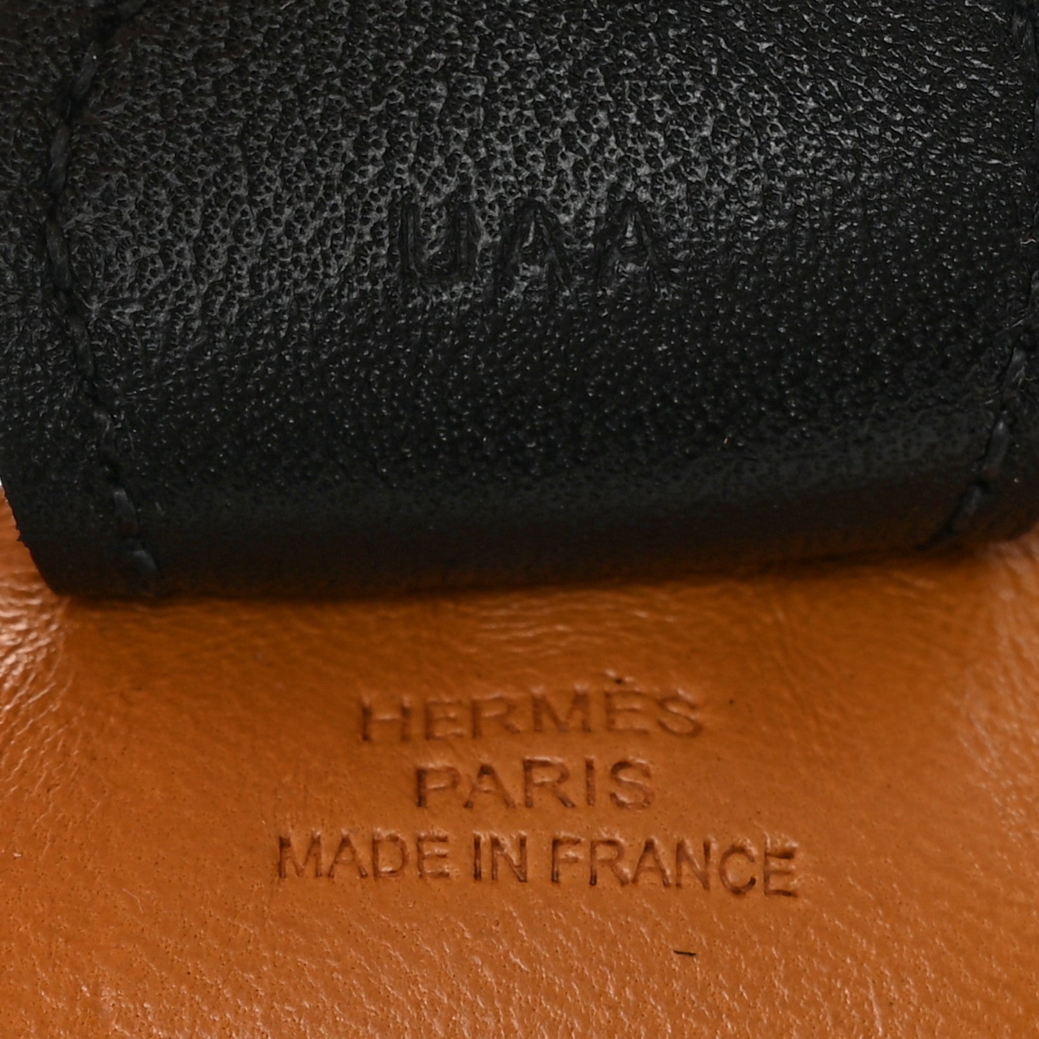 Hermes Milo Lambskin Grigri Rodeo Horse Bag Charm MM Sesame Craie Noir 3 of 6