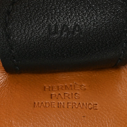 Hermes Milo Lambskin Grigri Rodeo Horse Bag Charm MM Sesame Craie Noir 3 of 6