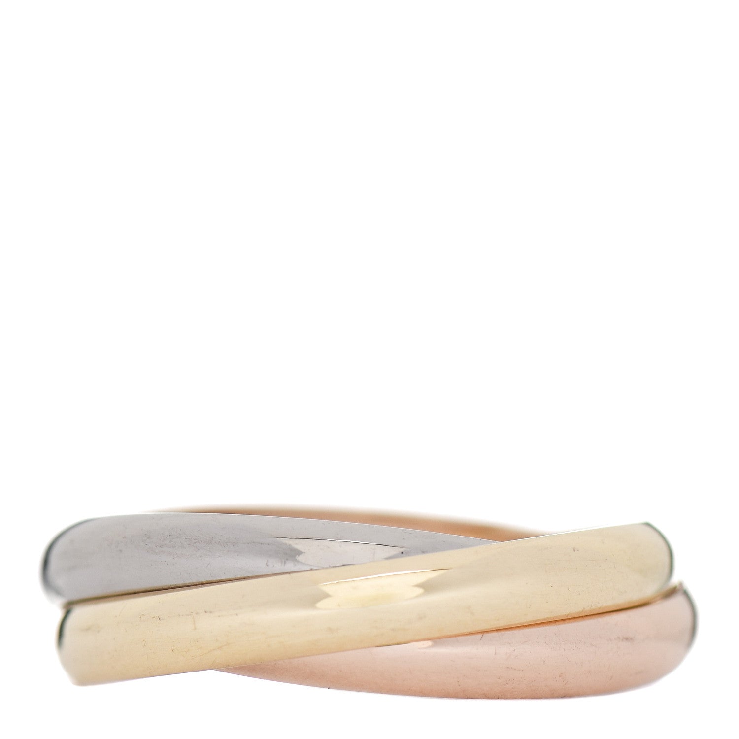 Cartier 18K Pink Yellow White Gold Small Trinity Ring 58 8.25 3 of 6