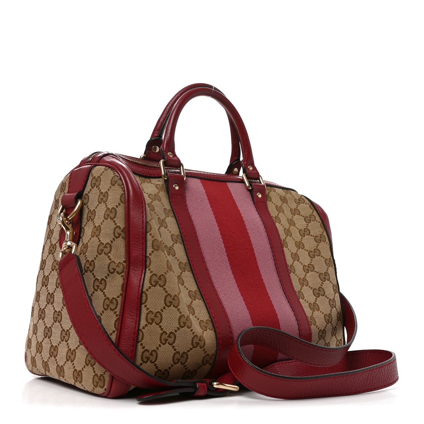Monogram Cellarius Calfskin Vintage Web Medium Boston Beige Ebony Soft Burgundy Peonia Flower