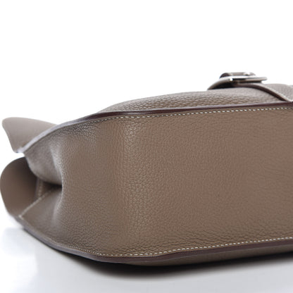 Hermes Taurillon Clemence Halzan 31 GM Etoupe 6 of 8