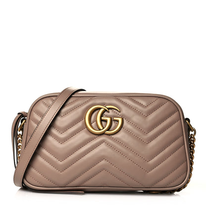 Gucci Calfskin Matelasse Small GG Marmont Chain Shoulder Bag Porcelain Rose 1 of 12