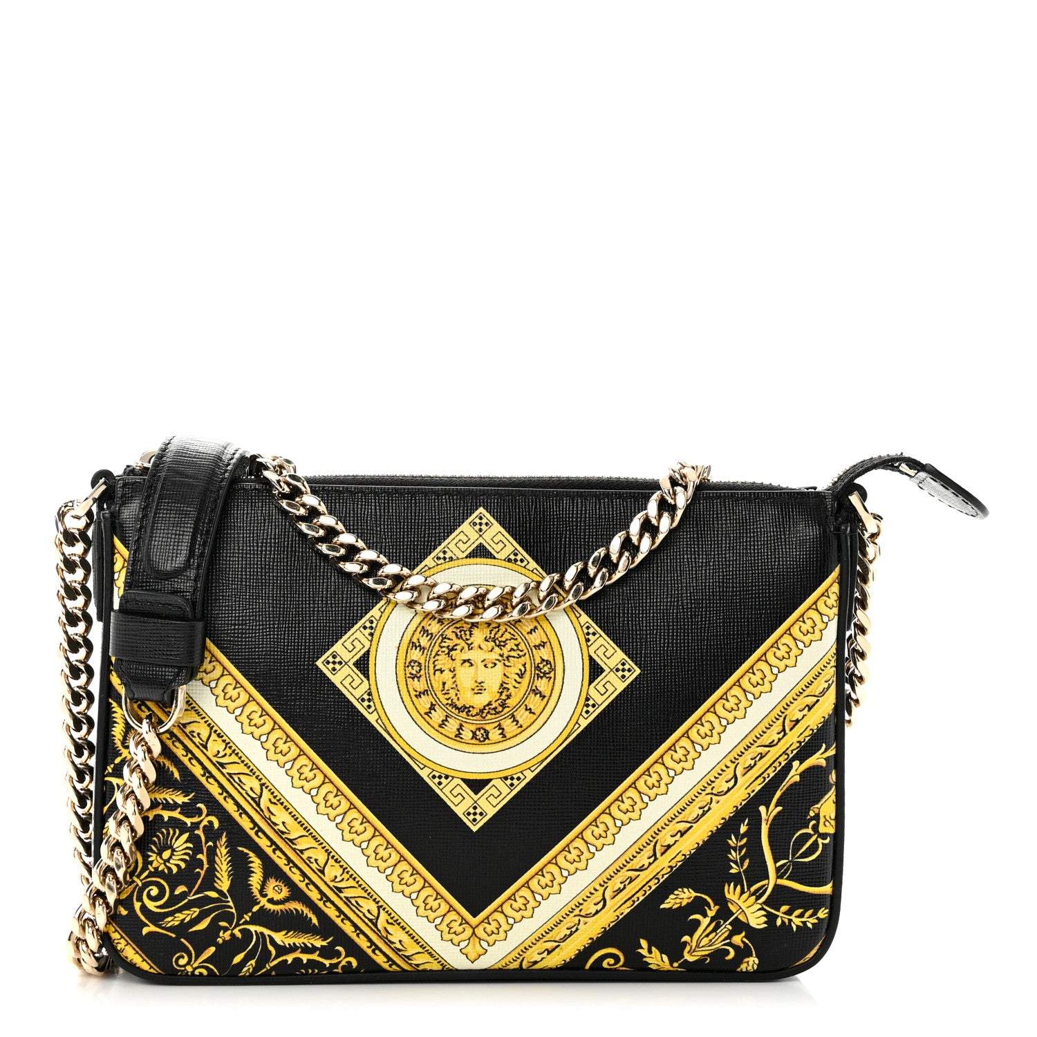 Versace Saffiano Baroque Print La Medusa Crossbody Black 1 of 9