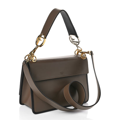 Fendi Vitello Century F is Fendi Bi-Color FF 1974 Embossed Kan I Shoulder Bag Maya Black 3 of 9