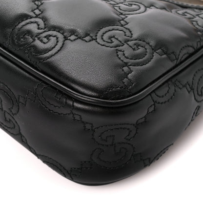 Gucci Calfskin GG Matelasse Chain Handbag Black Natural 11 of 11