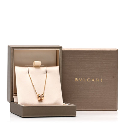 Bulgari 18K Rose Gold Diamond Small B.Zero1 Pave Pendant Necklace 5 of 5
