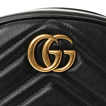 Gucci Calfskin Matelasse GG Marmont Belt Bag 85 34 Black 8 of 10