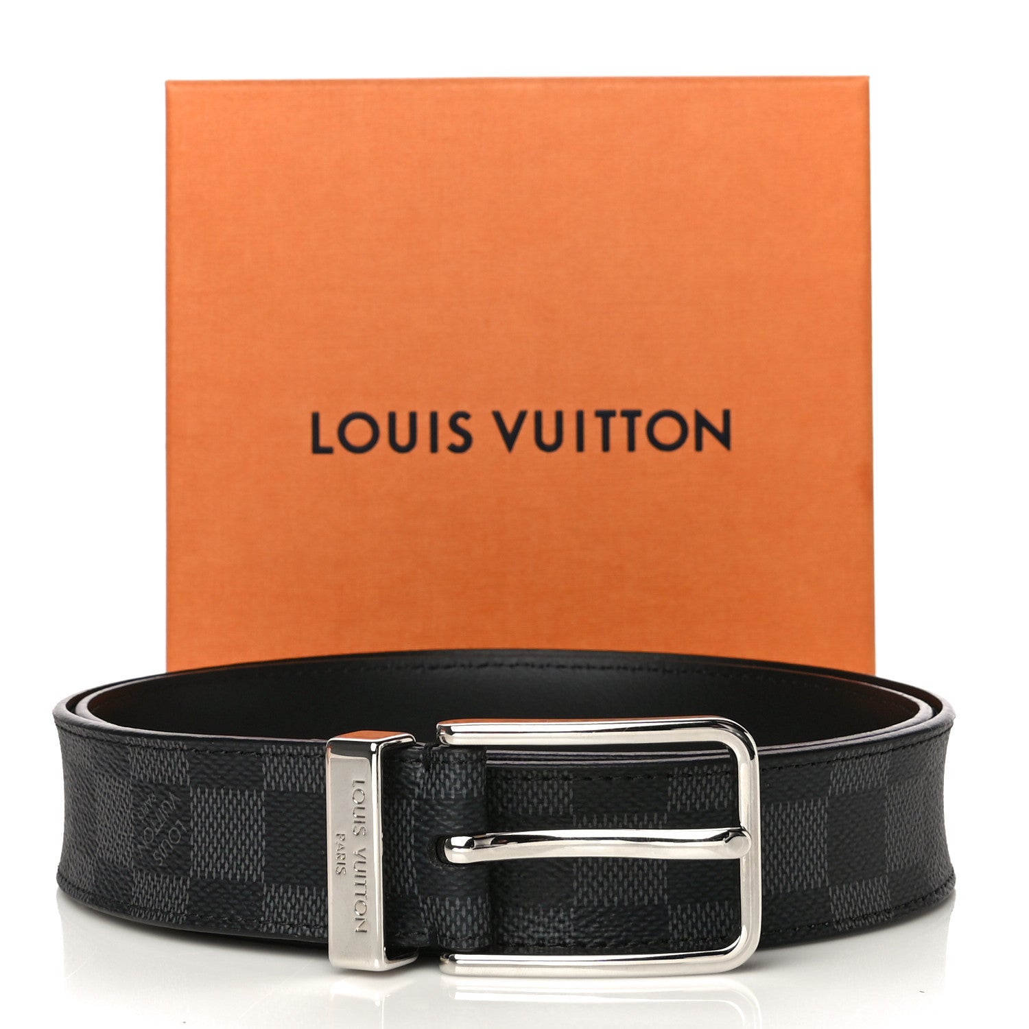 Louis Vuitton Damier Graphite Calfskin Belt 100 40 Black 9 of 9