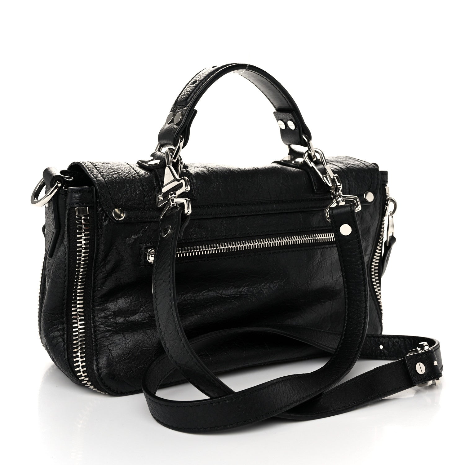 Proenza Schouler Lambskin Tiny PS1 Satchel Black 3 of 9
