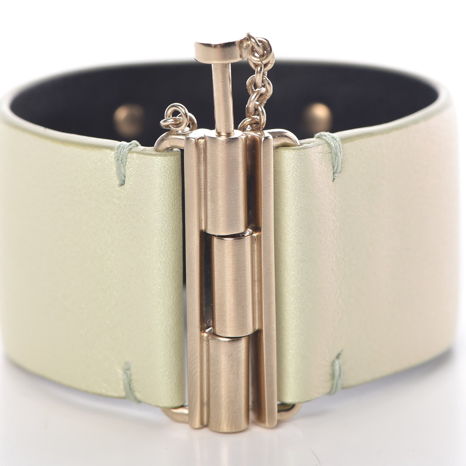 Chanel Calfskin CC Wide Cuff S Light Green 6 of 7