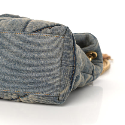 Saint Laurent Denim Quilted Small Loulou Puffer Monogram Chain Satchel Blue Cinnamon 10 of 10