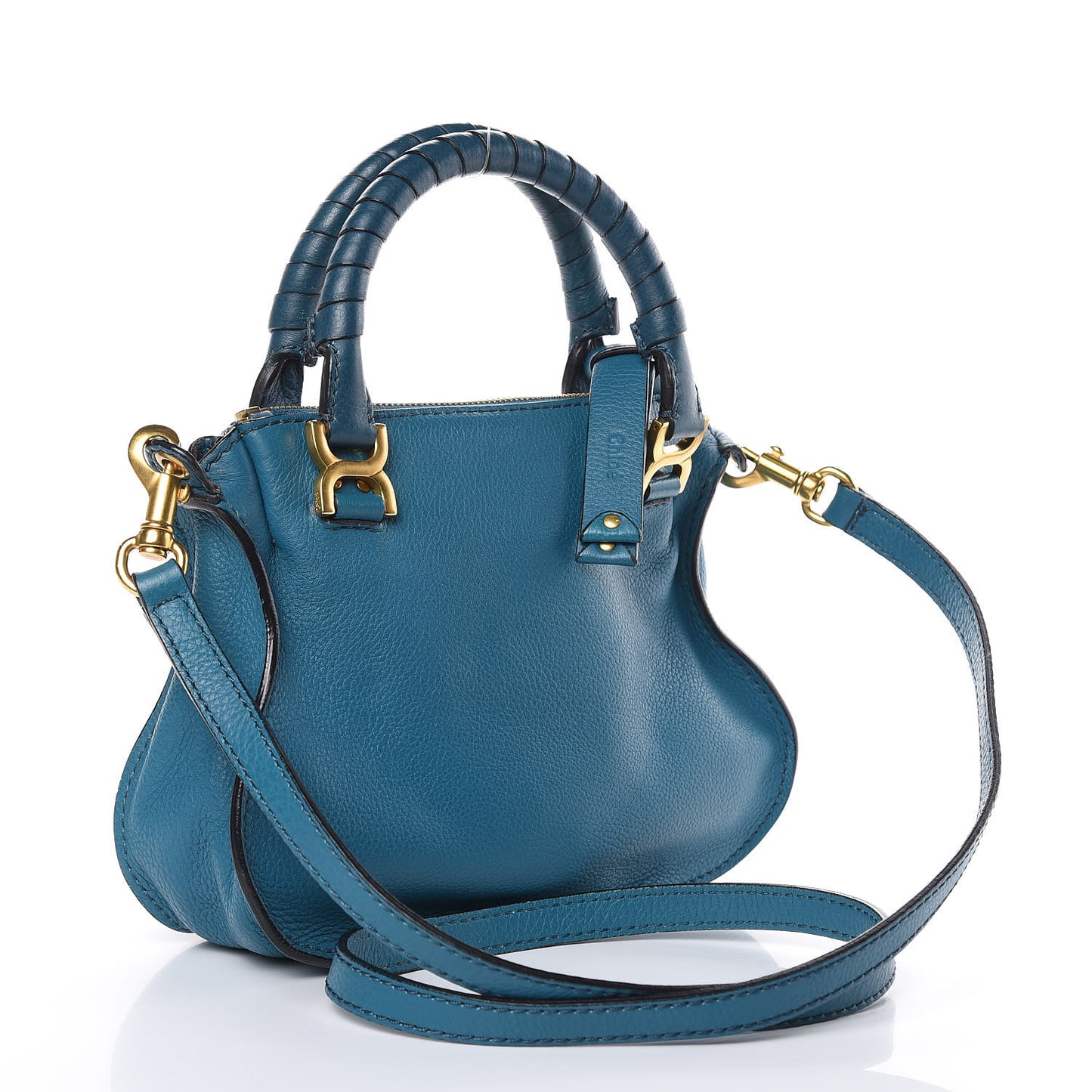 Calfskin Mini Marcie Satchel Laguna Blue