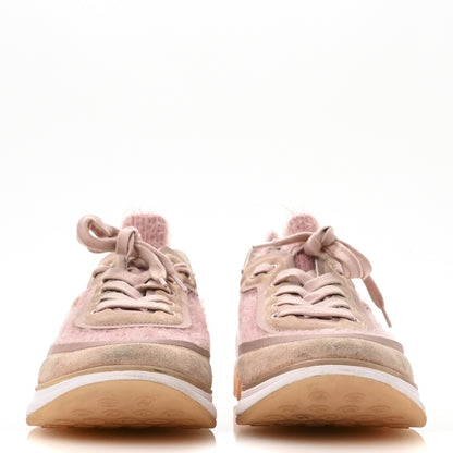 Chanel Suede Calfskin Stretch Fabric CC Sneakers 38.5 Pink 3 of 8