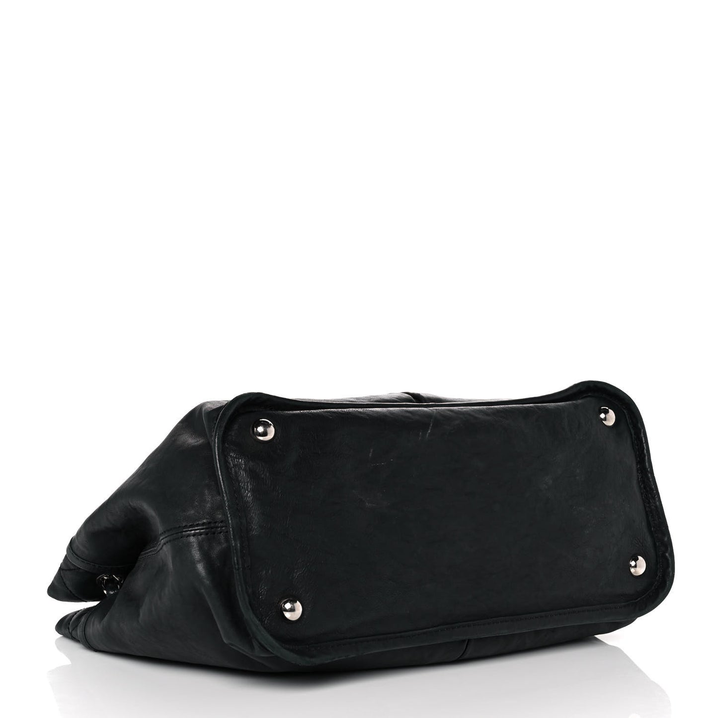 Washed Lambskin Natural Beauty Tote Black
