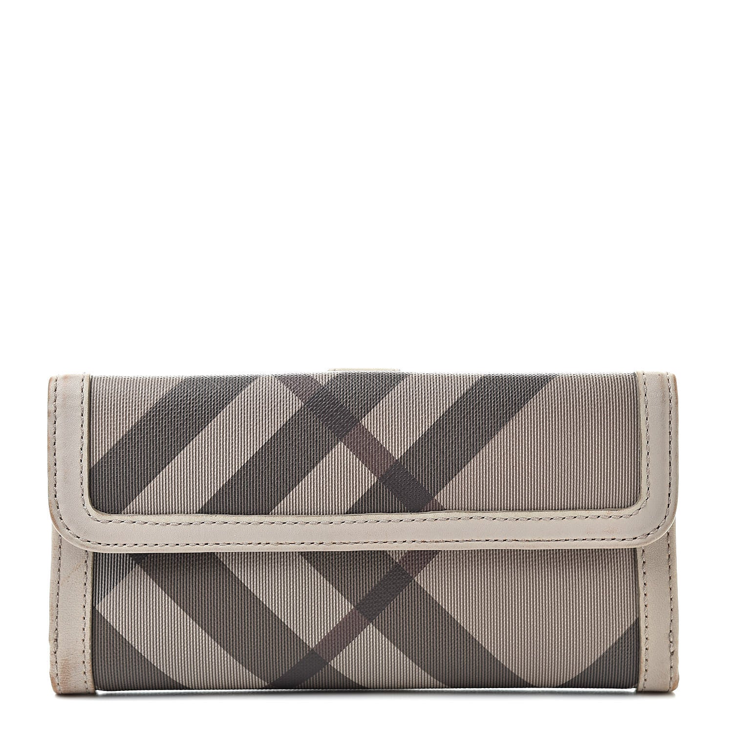Burberry Smoked Check Continental Wallet Trench 1 of 17