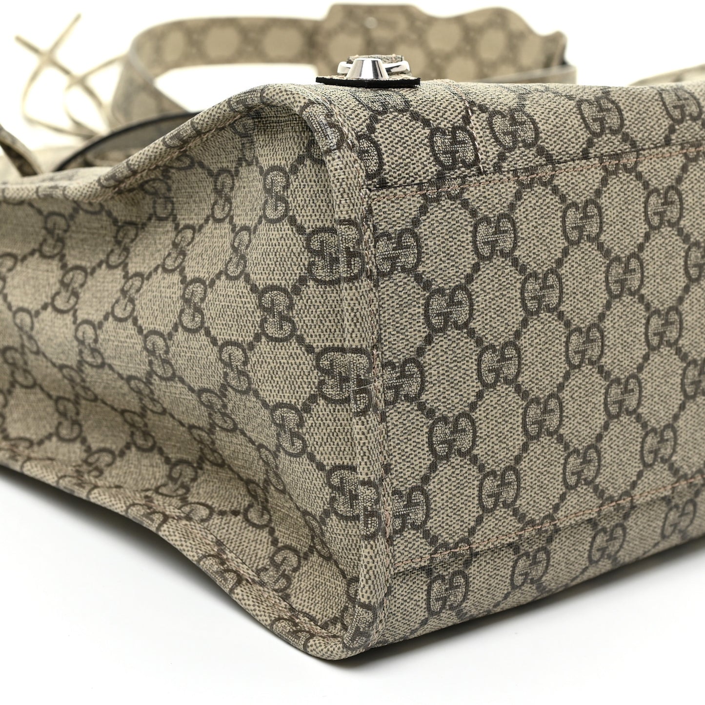 X GUCCI GG Supreme Monogram Neo Classic Silver Hardware City Beige Ebony