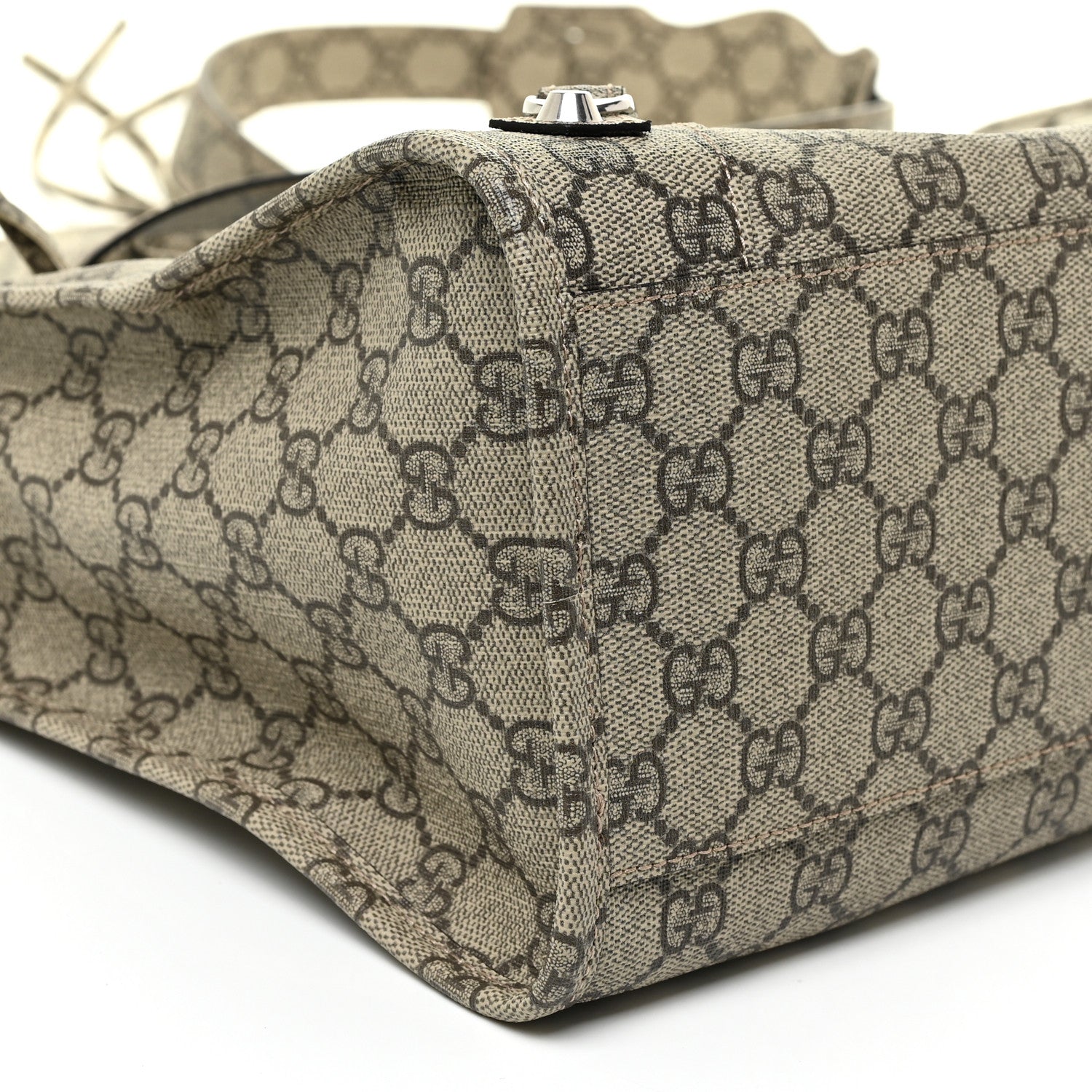 Balenciaga X GUCCI GG Supreme Monogram Neo Classic Silver Hardware City Beige Ebony 10 of 12