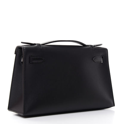 Hermes Swift Kelly Pochette Clutch Black 3 of 7