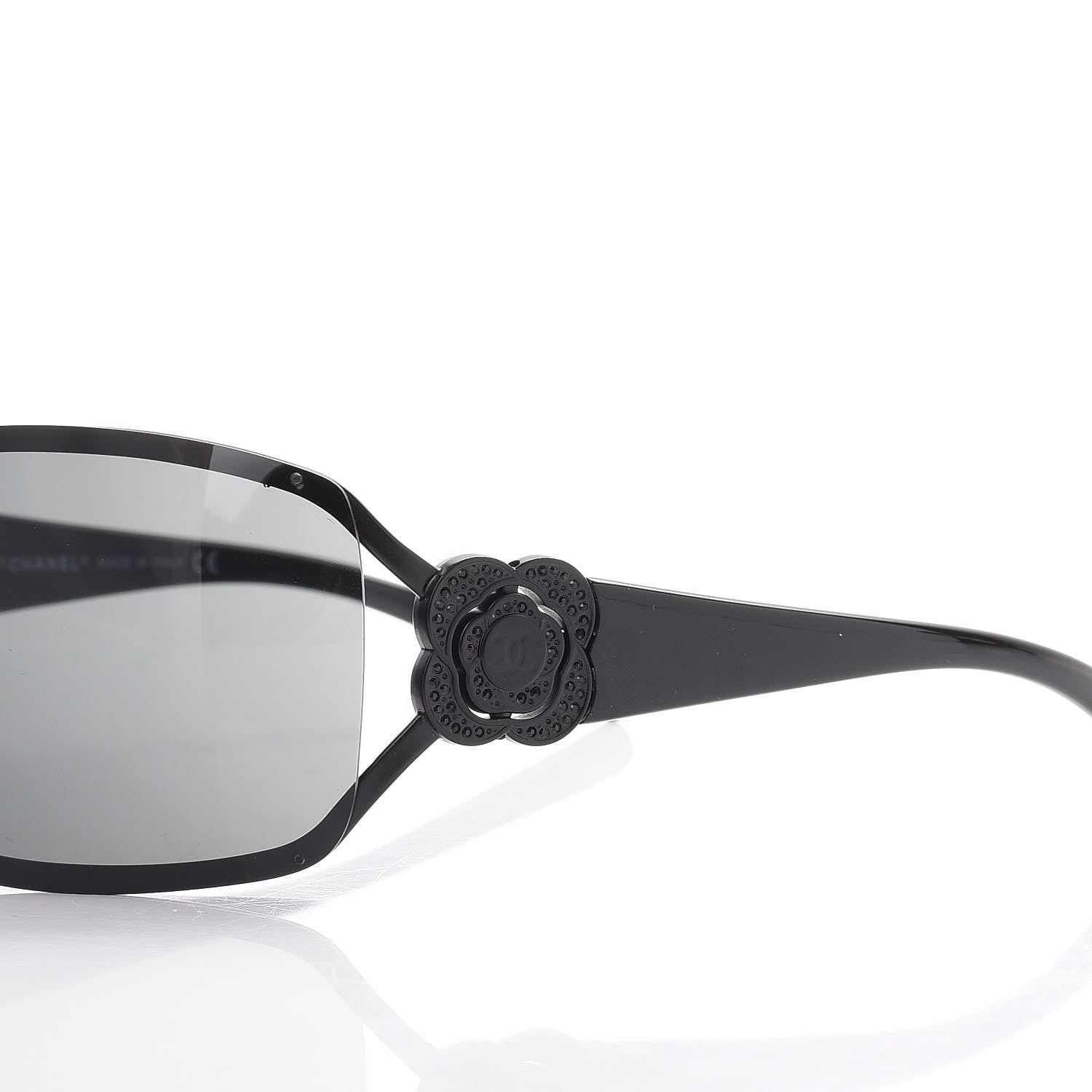 Chanel Swarovski Crystal Camellia CC Sunglasses 4164-B Black 5 of 8