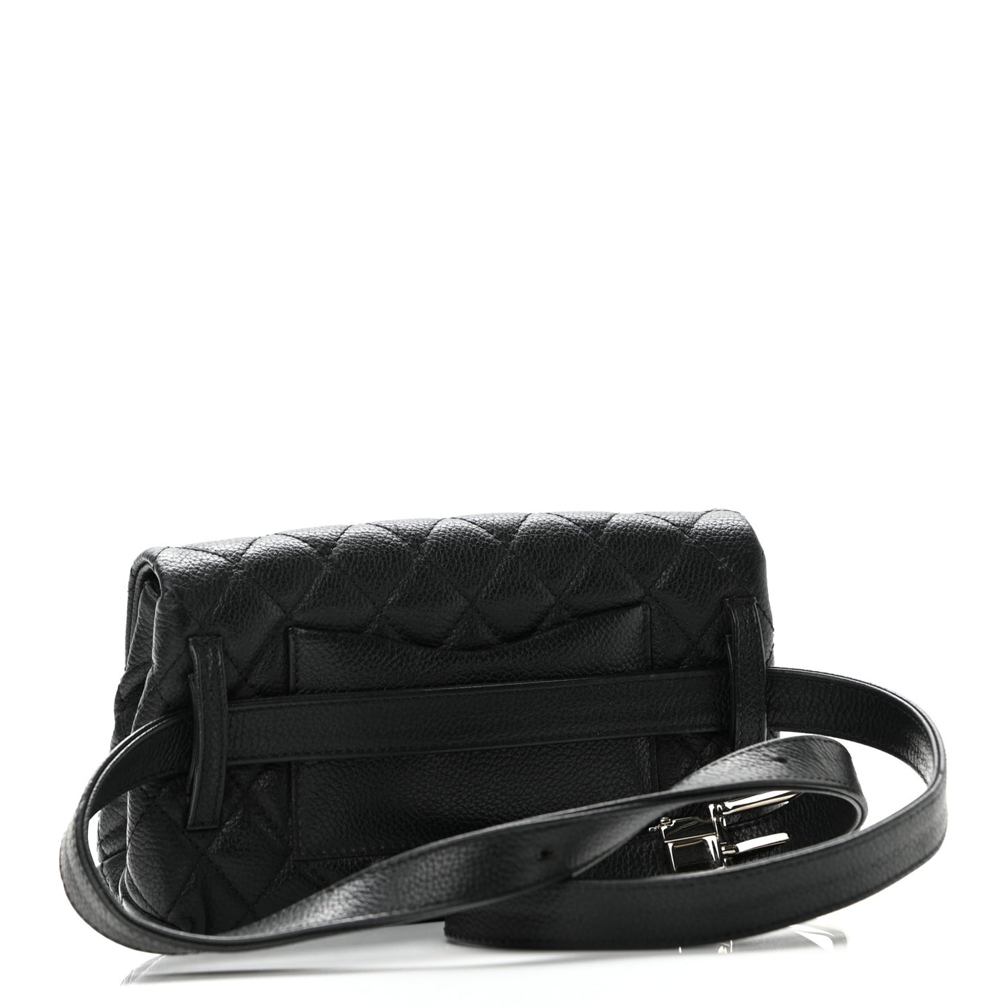 Grained Calfskin Quilted 2.55 Reissue Flap Belt Bag Clutch Black